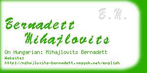 bernadett mihajlovits business card